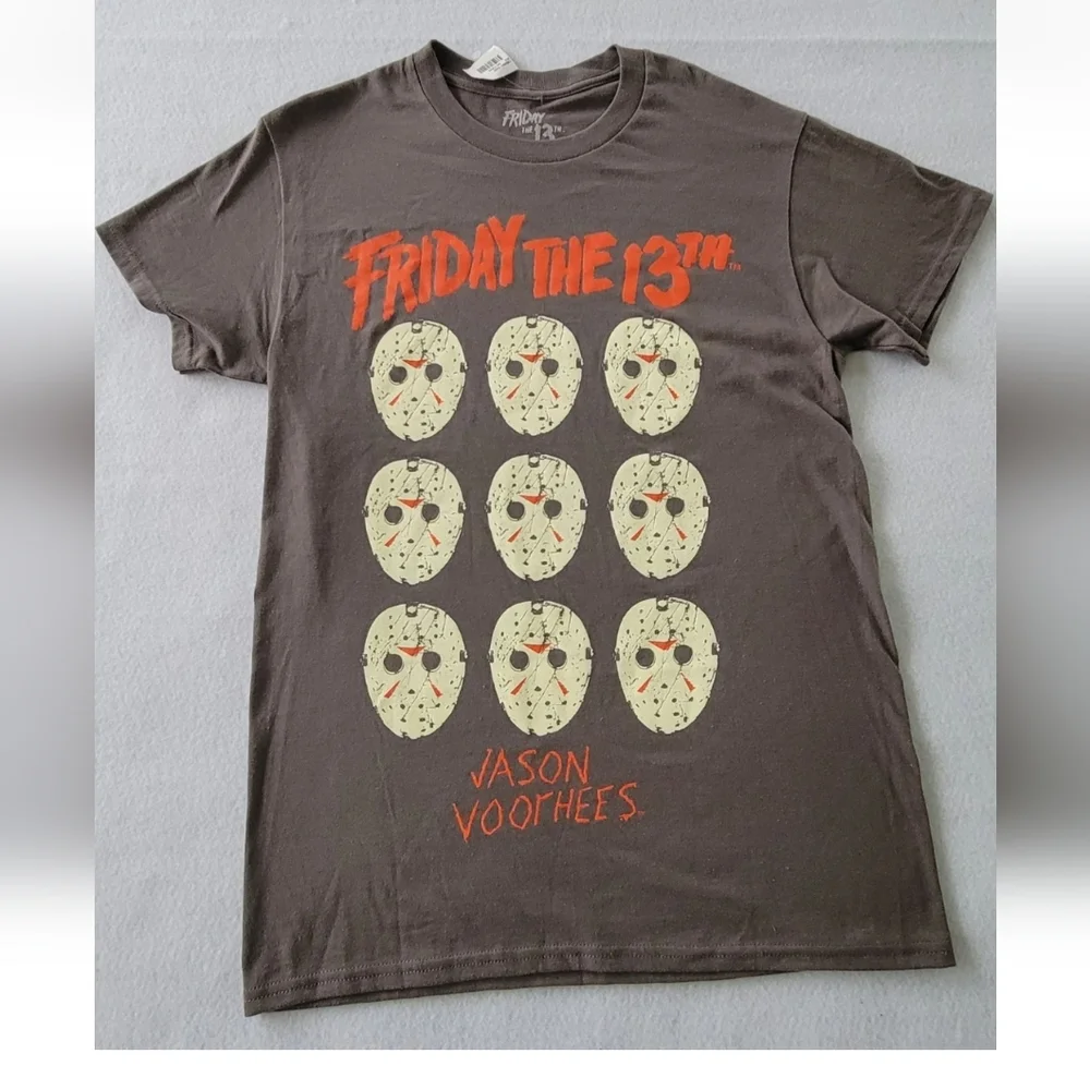 Friday The 13th Men's S(1) And L(2) 100%‎ Cotton Color Gray Short Sleeve T-Shirt